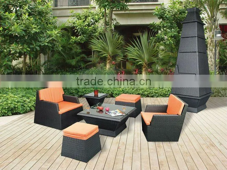 6pcs wicker patio sofa set