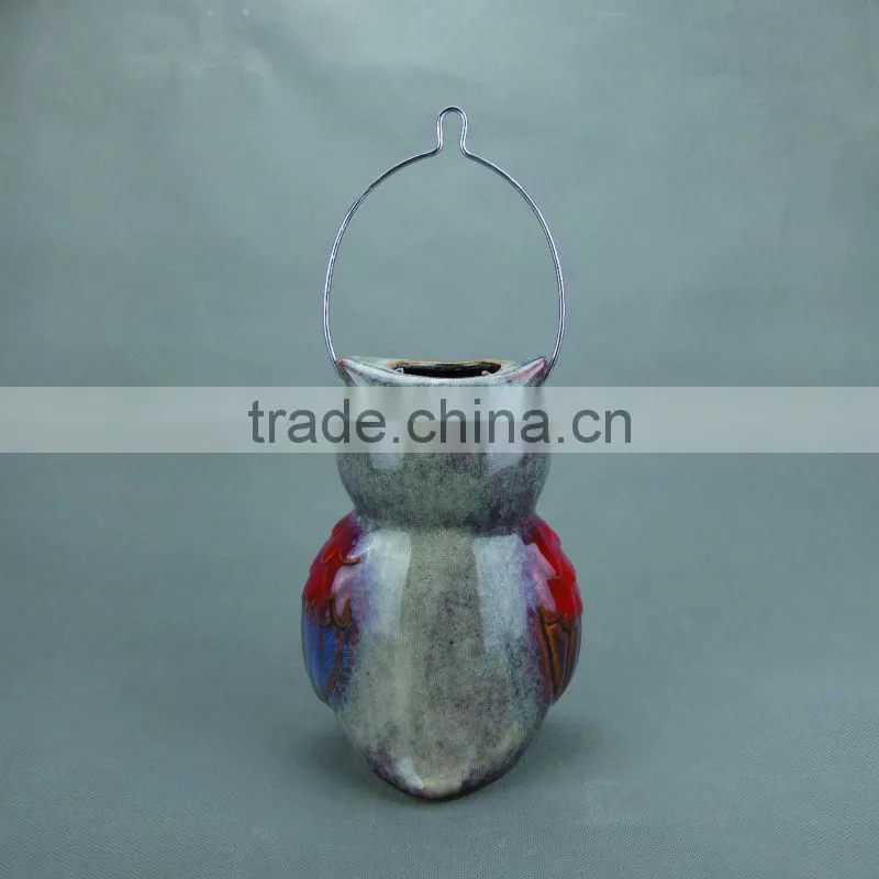 Ceramic owl candle holders,christmas candle jars with Led Lights for home decoration