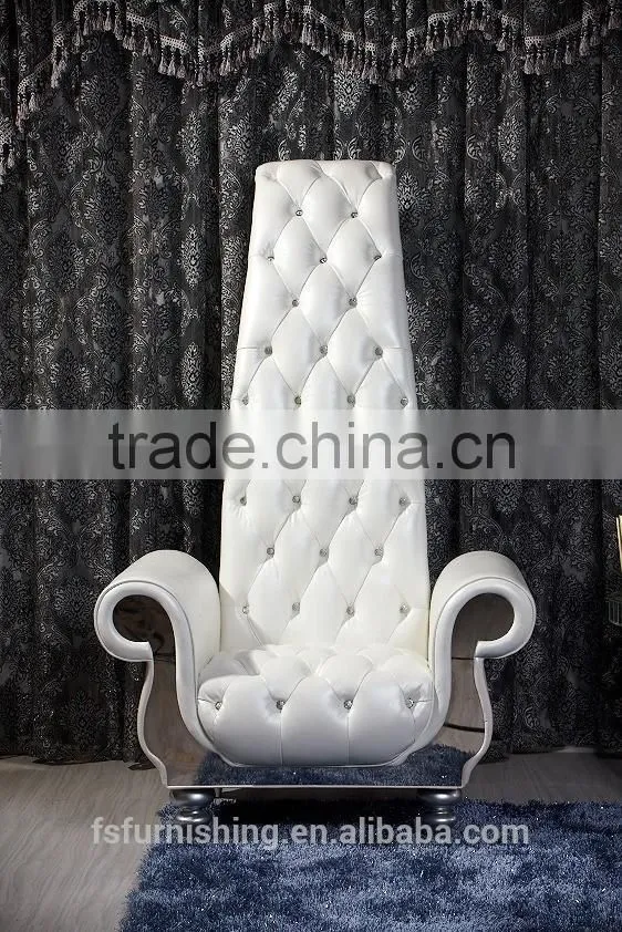 fancy SUPER high back super king living room decoration leisure chair genuine leather wedding chair hotel chair