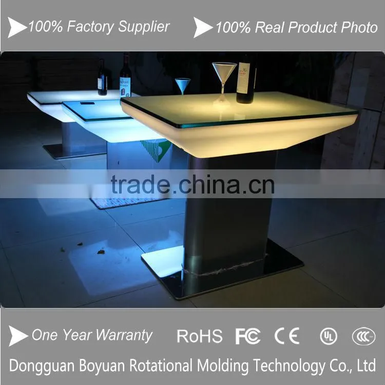 led luminous wine table with aluminum rack, led glowing furniture