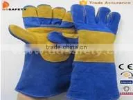DDSAFETY Grey Welder Glove Western Safety Gloves Cheap Wholesale Cow Split Leather Gloves