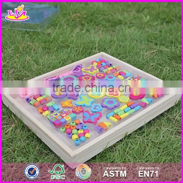 2017 New design educational wooden threading toys for toddlers W11E059