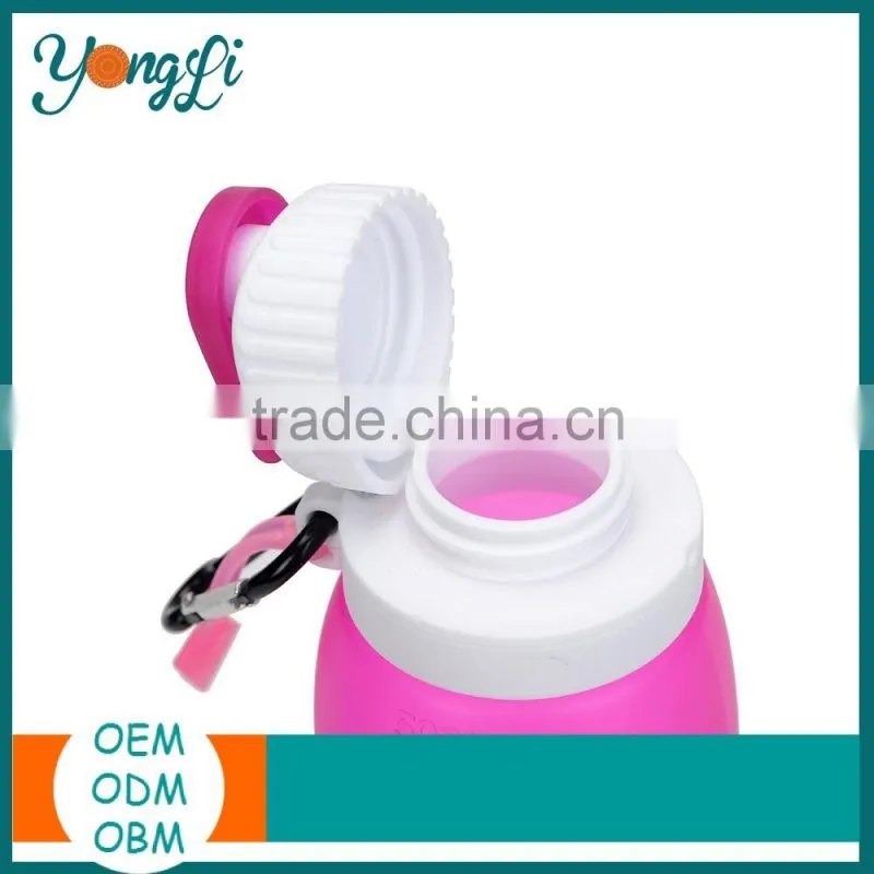 2016 Wholesale New Food Grade Silicone Collapsible Water Bottle