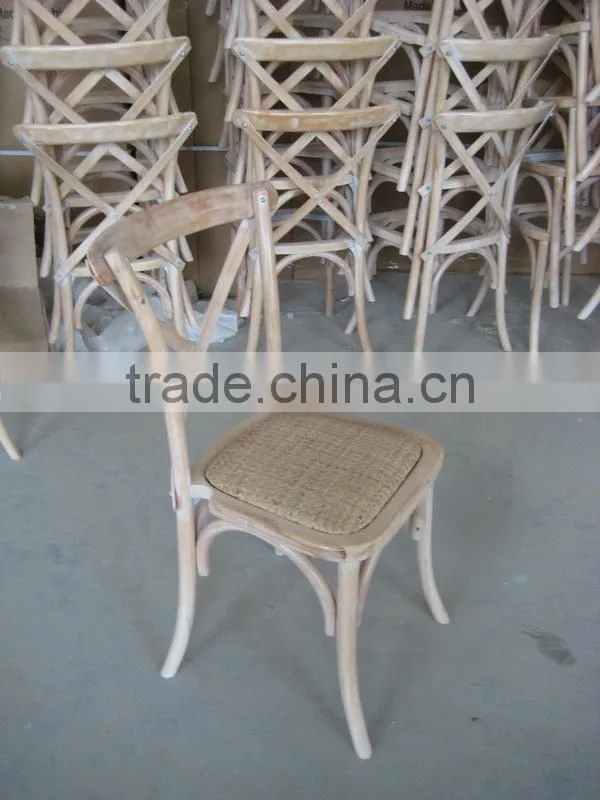 cross back dining chair with rattan for living room