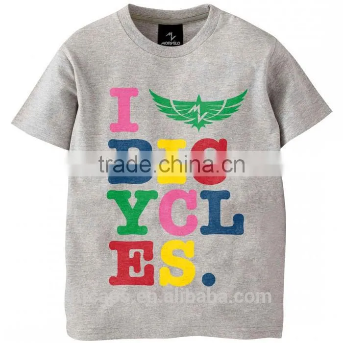 O-neck Cotton Short Sleeve Custom Cheap Printed T-shirts with Woven Label on Neck
