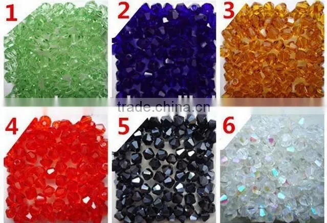 Charm Glass Beads Loose Spacer Beads 4mm Bicone Crystal Beads for DIY Jewelry
