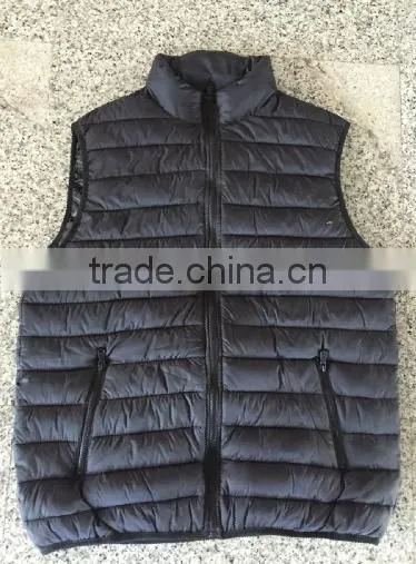 Men winter light black padded vest cheap stocklots