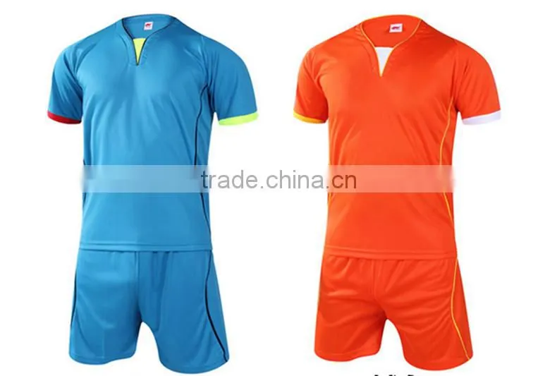 China OEM Service Cheap High Quality Men Sports Two Pieces Soccer Jersey Sets Custom Logo Print