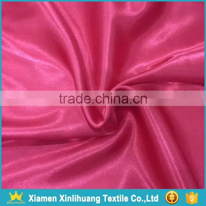 Hot Selling Cheap Pink Color 100% Polyester Breathable Satin Fabric