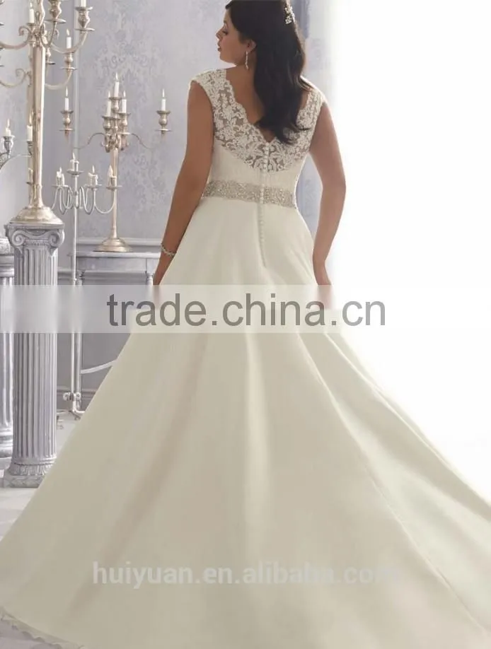 plus size mermaid lace beaded fat woman wedding dress
