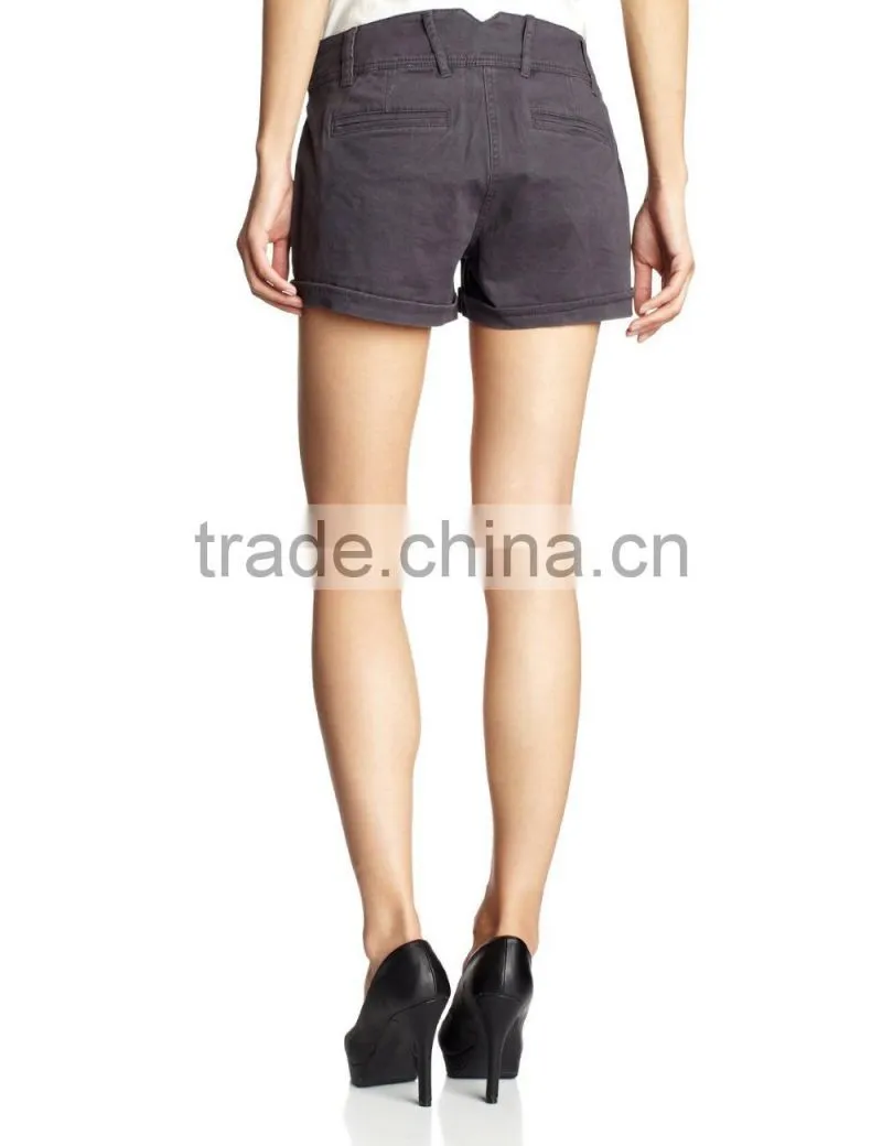 Stylish dark gray Customized High Quality office lady jeans Hot Shorts Wholesale