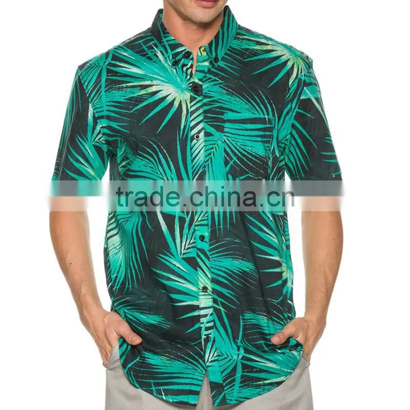China wholesale mens hawaiian shirt, Coconut palm hawaiian shirt