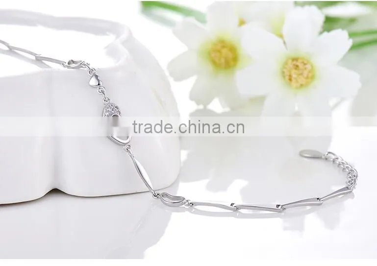 F20086N Hot Sale Latest silver painted heart bracelet Valentine's Day jewelry