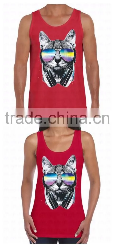 custom men and women cotton printing tank top