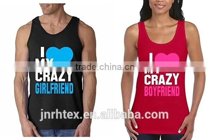 Custom cotton blend mens womens silk screen printing tank top
