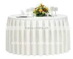 Polyester table skirting with different pleats and table skirts and hotel table linen