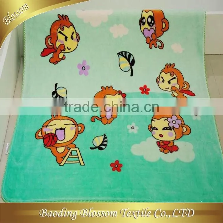 alibaba china supplier 80%polyester 20%polyamide microfiber print baby blanket 80*80cm