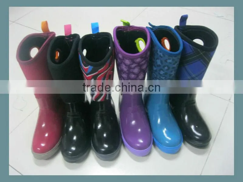 Hot selling Fashion kids' Neoprene rain Boots