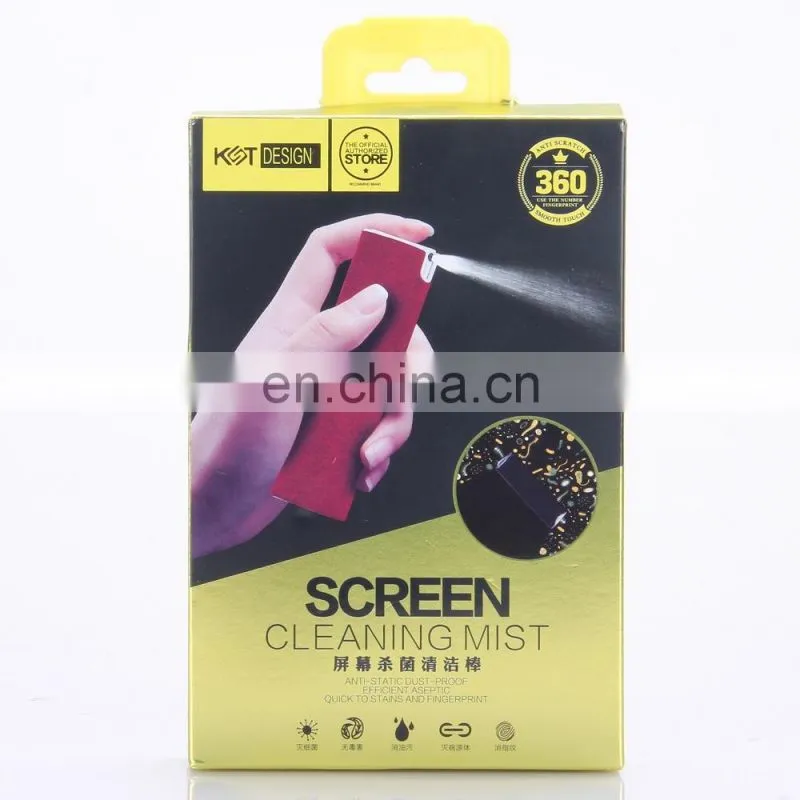 New Product Detachable Antibacterial Screen Cleaning Spray and Wipe 2 in 1 kit