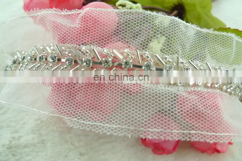 2015 decorative white beade trim for wedding Fancy Lace Trim for garment