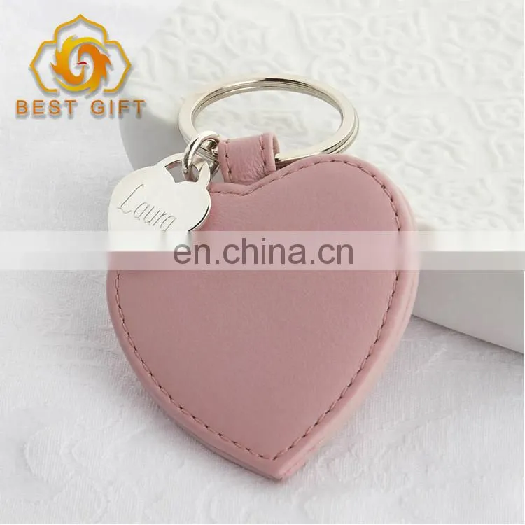 Creative Special Wedding Souvenir Heart Shape Leather Keyring