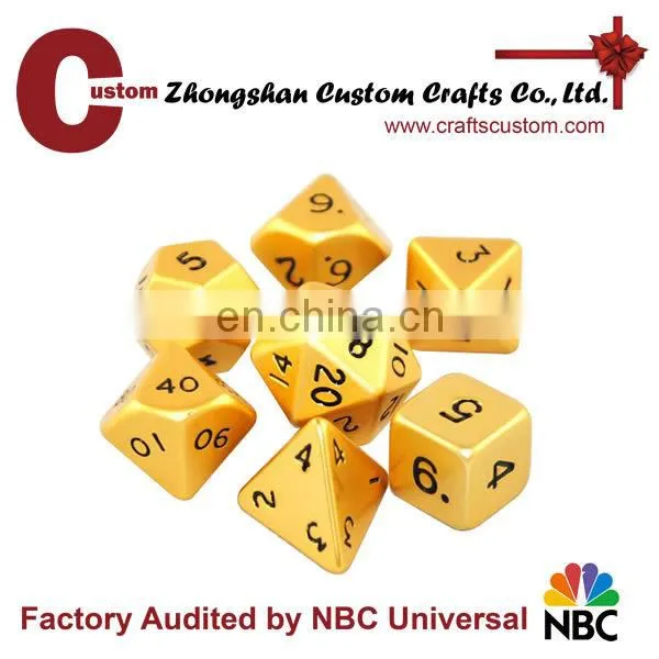 Custom factory price RPG game dice sets in bronze material