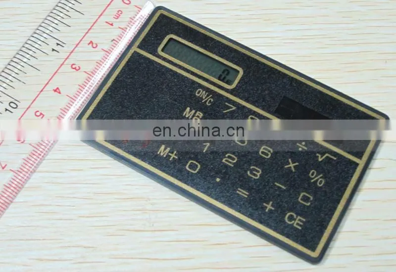Solar Power Promotion Gift Thin Pocket 3mm Thickness Waterproof Pouch Bag Mini Card Calculator