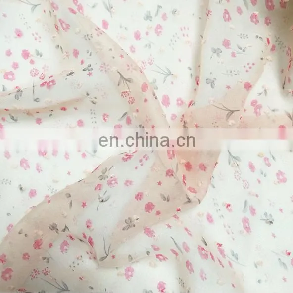 Custom Print Soft 100% Polyester Chiffon Fabric For Dress