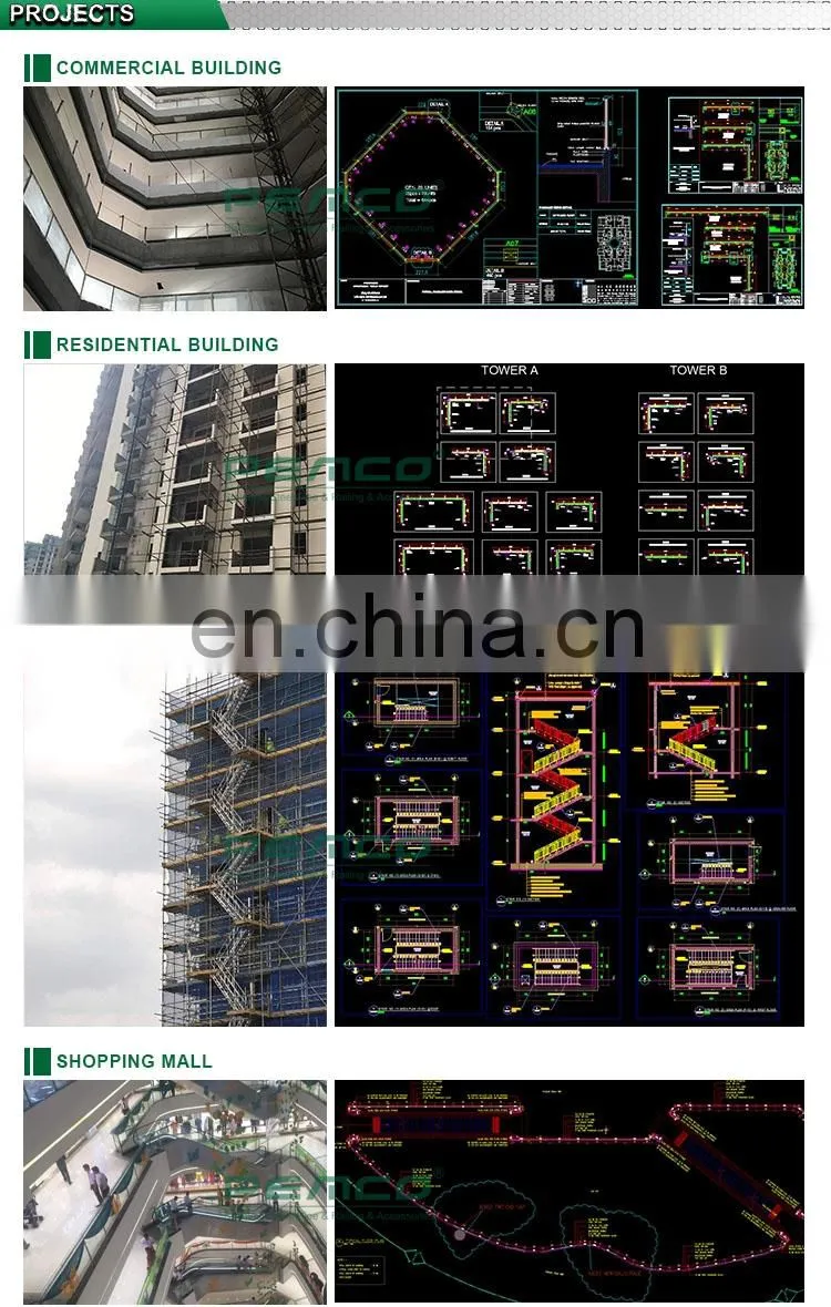 Project Railing Factory Residential Building Balustrades Handrails Design Stainless Steel Glass Railing