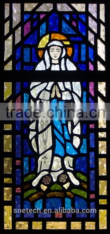 stained glass of church pattern for interior or exterior decoration