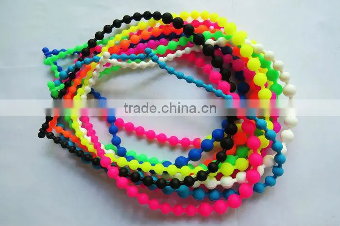 2013 latest design beautiful fashionable beads silicone necklaces