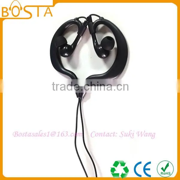 Popular professional music mobile phone accessory fancy fashion black wired earphones