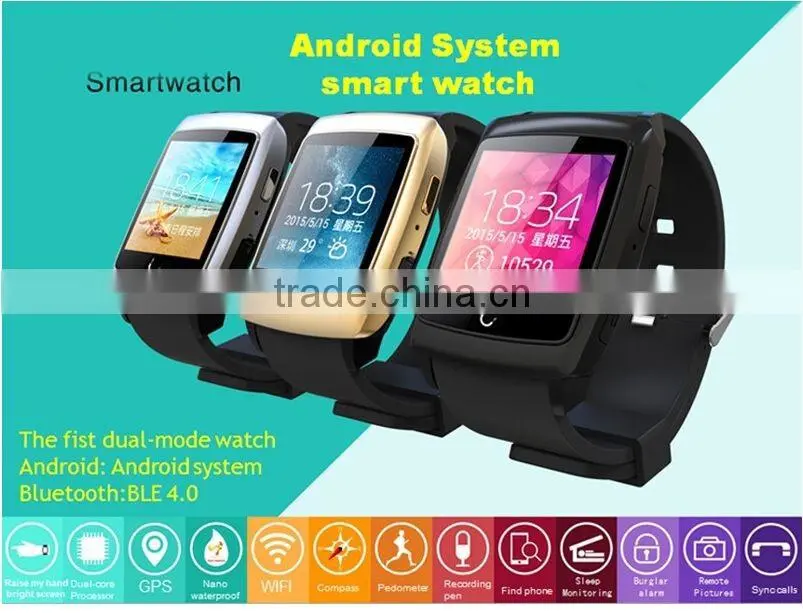 GPS compass wifi raise hand light up android system u18 smart watch