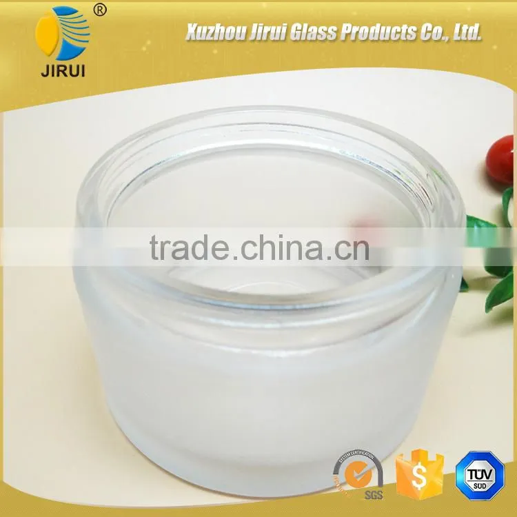 200ml frosted round cream jar with golden lid