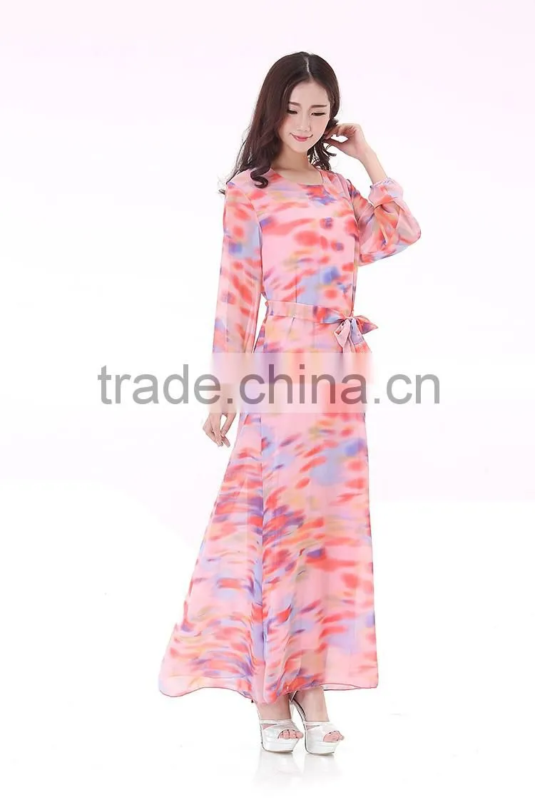 New Fashion Ladies Dress Maxi Dress Long Sleeves Casual Dress