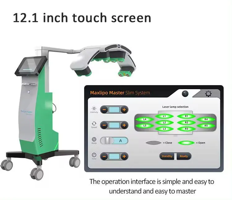 Top Sales 532nm Green Light 635 Red Light Therapy Laser Machine10d Maxlipo Master System Lipolaser for Body Shape Slimming