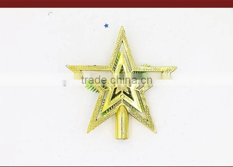 Best Promotion Top Selling Christmas Decoration Gold Star Christmas Tree Topper Decoration Pendant Ornament