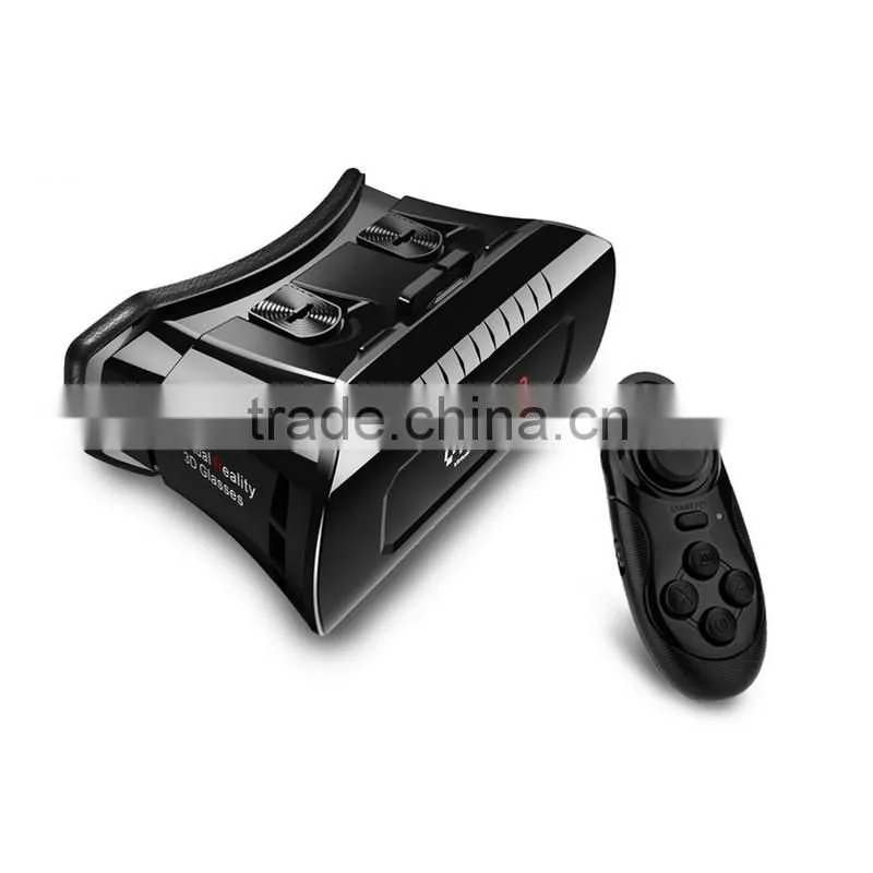 Cheapest !Head Mount Hot selling VR PRO 3D Glasses Google cardboard VR box 3D glasses with remote for 3.5-6.2 inch smart phone