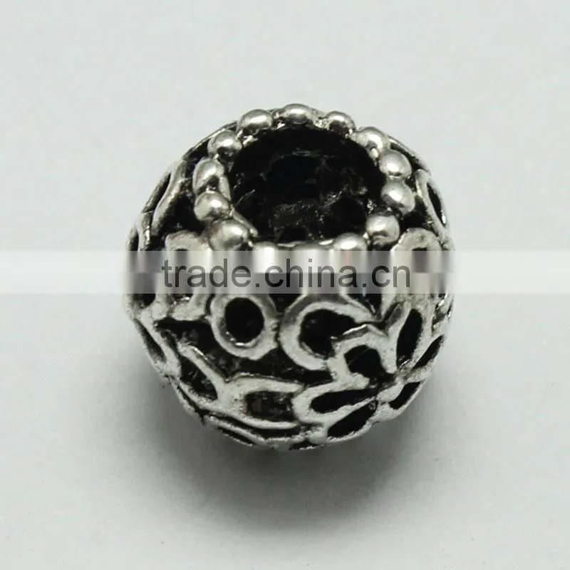 Round Metal Jewelry Accessories Handmade Zinc Alloy Pdora Bracelet Beads