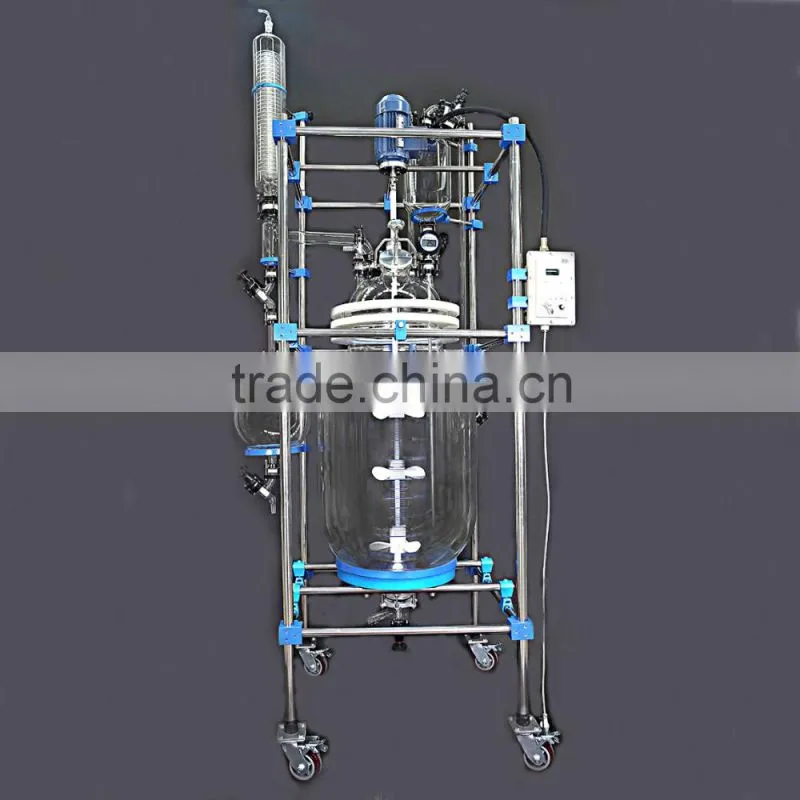 explosion proof 200L Chemical jacketed glass reactor