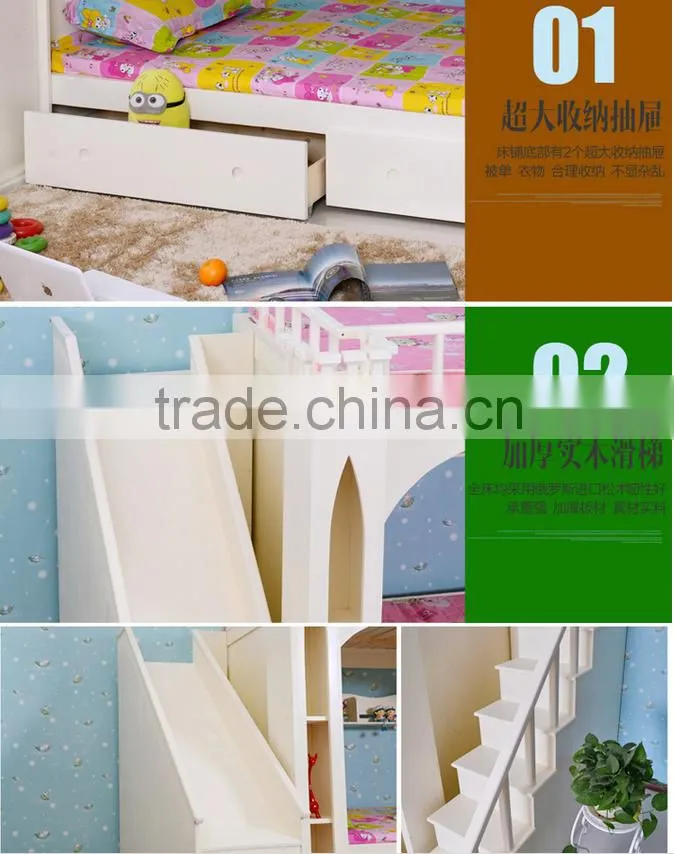 European princess bedroom furniture white castle bed for kids