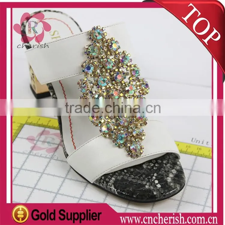 2016 rhombus shape AB color rhinestone shoe flower shoe accessories for wowen's sandal