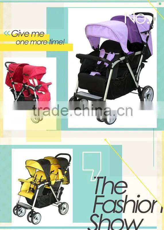 fashion shape twin baby stroller with removable bumper 4029T