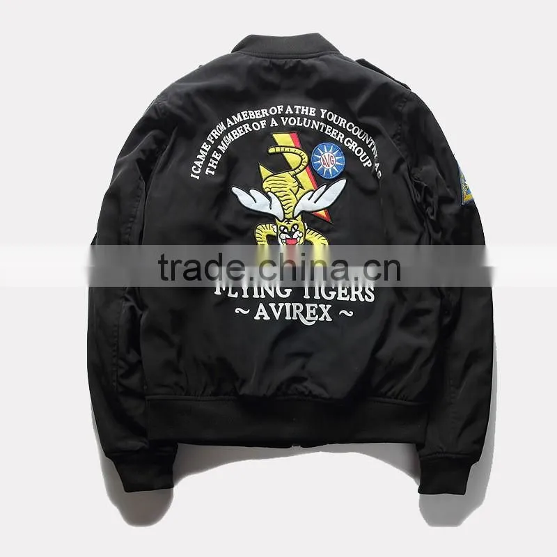 2016 Fashion Large Size Srping MA1 Air Force Pilot Coat Bomber Jacket with Retro Embroidery