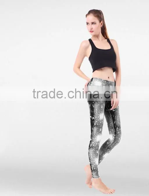 Organic cotton fitness leggings printing yoga leggings