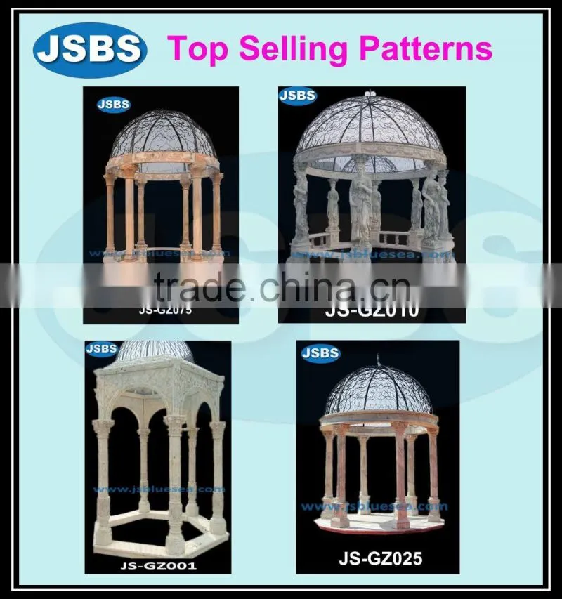 lady carved stone gazebo dome