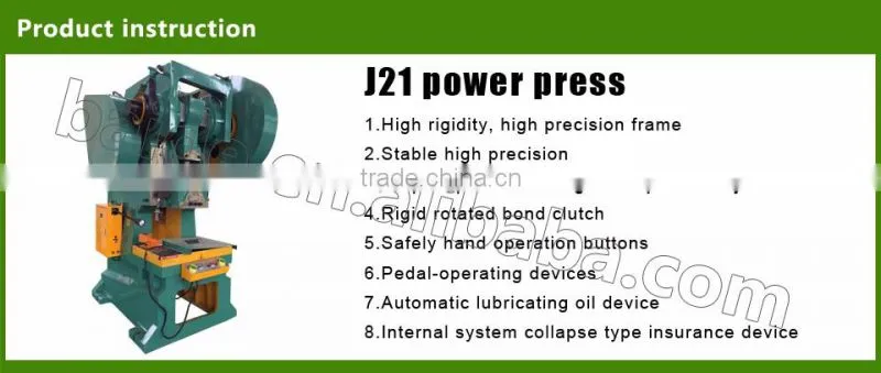 J21 Series General Open Back Fixed Table Mechanical Power Press
