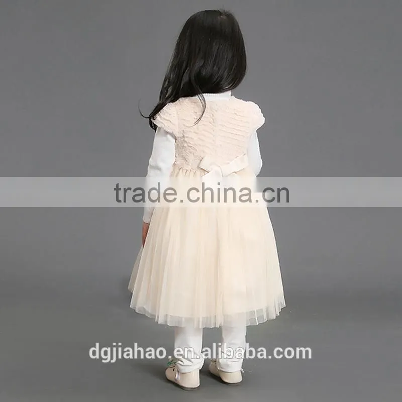 Wholesale best-selling short sleeve fur winter party dress for girls 4-12y