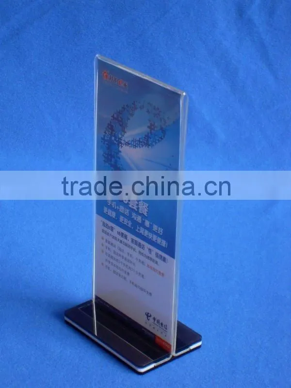 Plexiglass menu holder for counter display
