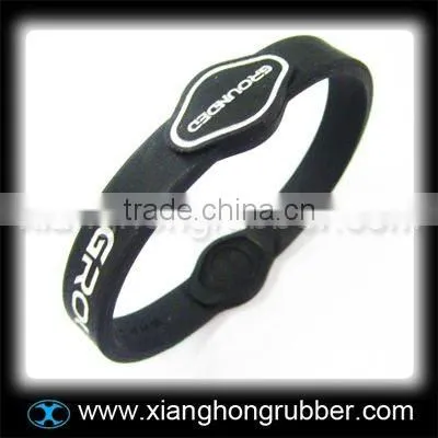 Custom embossed logo silicone bracelet